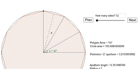 Regular Polygon in a Circle – GeoGebra