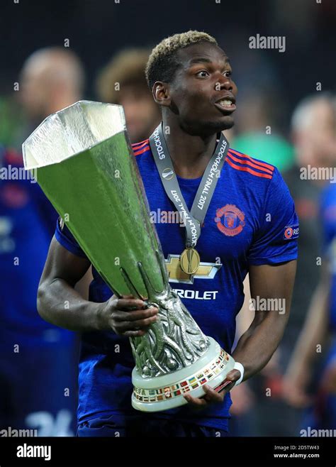 Manchester United S Paul Pogba Celebrates With The Uefa Europa League