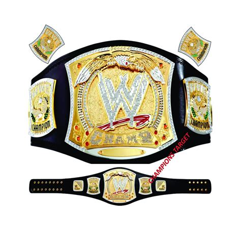 WWE Championship Spinner Title Belt Gold Plating Black Cowhide Leather ...