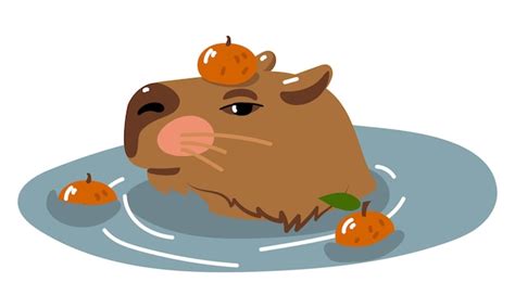 Premium Vector Cute Capybara Vector Design Capybara In The Japanese Hot Spring Onsen With