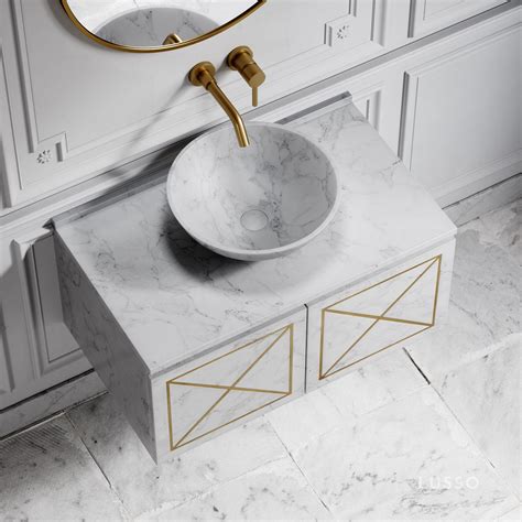 Carrara Marble Italia Countertop Basin Mm Lusso