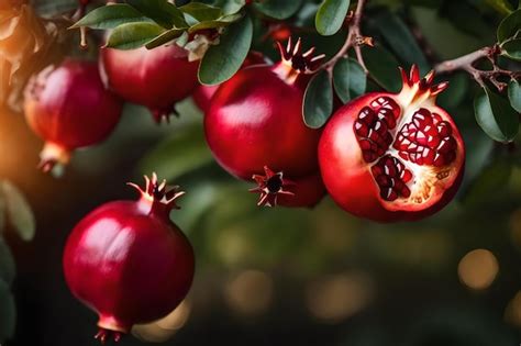 Premium Ai Image Pomegranates On A Tree