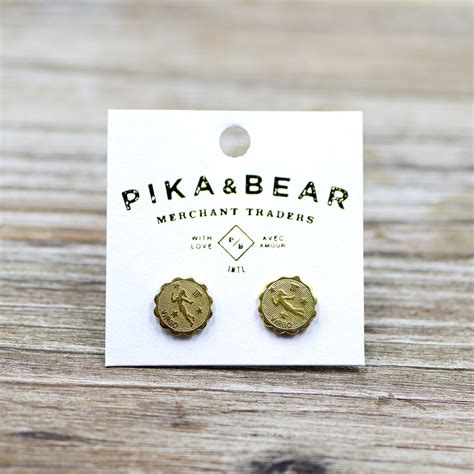 What S Your Sign Virgo Zodiac Stud Earrings By Pika Bear Ram Shop