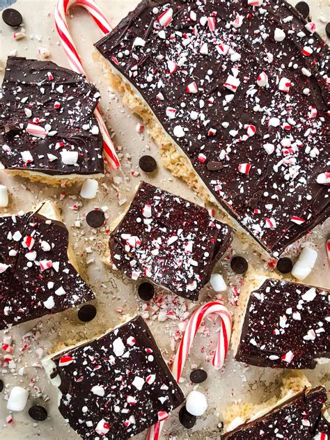 Peppermint Bark Rice Krispie Treats Three Olives Branch