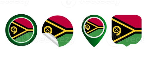 Vanuatu flag flat icon symbol illustration 12892276 PNG