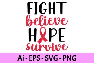 Fight Believe Hope Survive Breast Cancer Graphic By Raiihancrafts