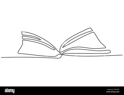 Continuous One Line Drawing Open Book With Flying Pages A Book On The