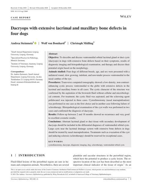 Pdf Dacryops With Extensive Lacrimal And Maxillary Bone Defects In