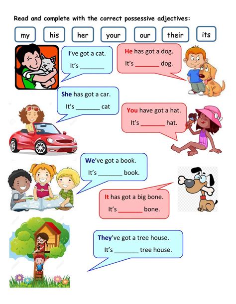 Possessive Adjectives Worksheet Spanish