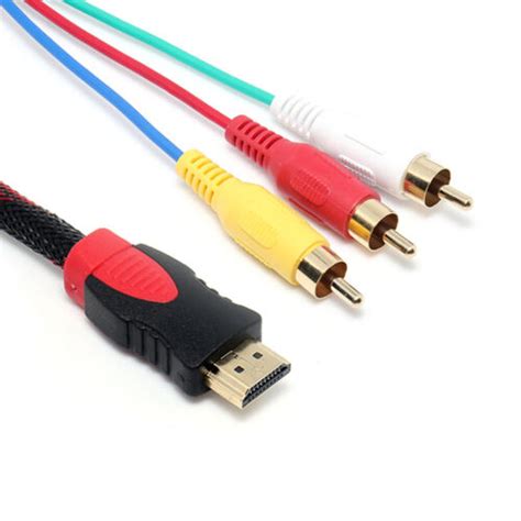 HDMI Zu 3RCA Audio Video AV Kabel Chinch Stecker Konverter Adapter Male