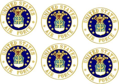 Militarybest Us Air Force Seal Round Lapel Pin 6 Pack