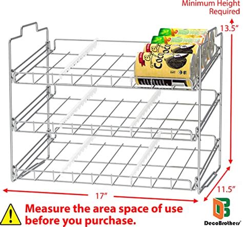 Decobros Supreme Stackable Alloy Steel Can Rack Organizer Chrome