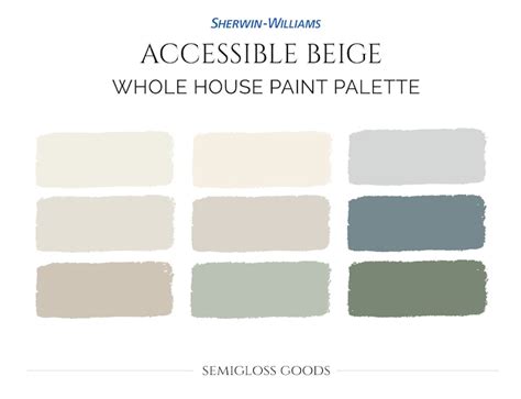 Sherwin Williams Accessible Beige Paint Palette Neutral Paint Etsy