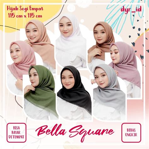 Bella Square 50 Warna Hijab Jilbab Segi Empat Lazada Indonesia