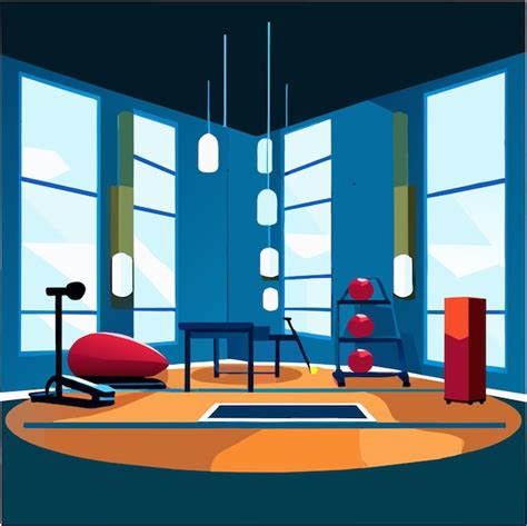 Premium Vector Gym Room With Gym Equipment