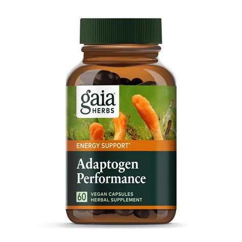 Gaia Herbs Adaptogen Performance Mushrooms And Herbs 60 Vegan Capsules