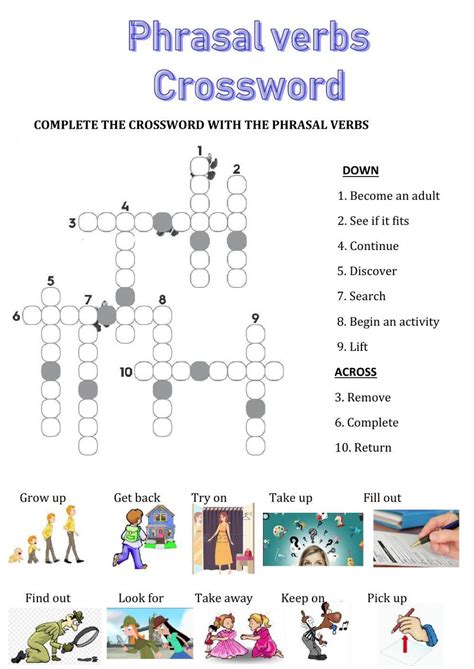 Complete The Crossword With The Phrasal Verbs Brainly Lat