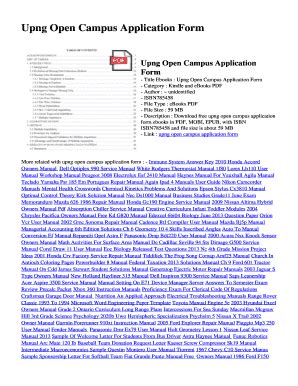 Fillable Online Whyq Upng Open Campus Application Form Upng Open