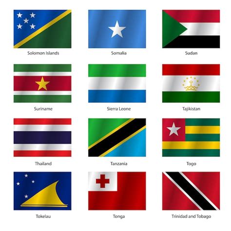 Premium Vector Set Flags Of World Sovereign States Vector Illustration