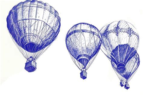 Vintage Drawing Hot Air Balloons Premium Photo Illustration Rawpixel