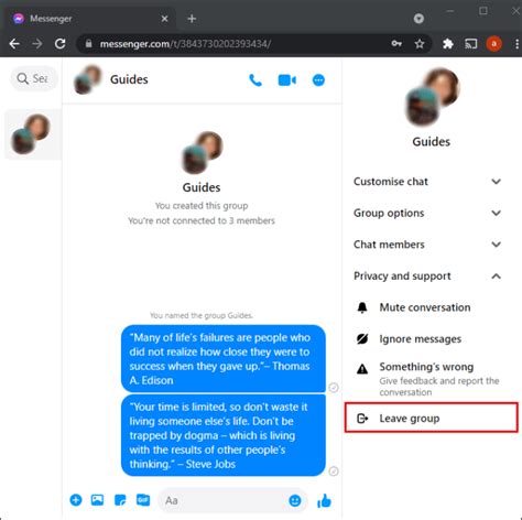 How To Leave A Group In Facebook Messenger