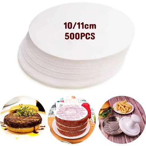 500pcs 4 4 5inch Hamburger Patty Paper Round Wax Paper Sheet Non Stick