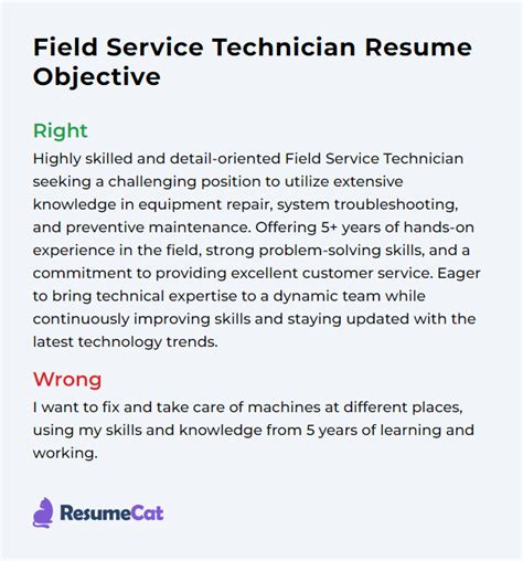 Top 18 Field Service Technician Resume Objective Examples