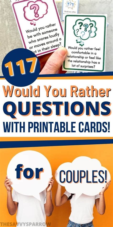 100 Would You Rather Questions For Couples And Printable Cards