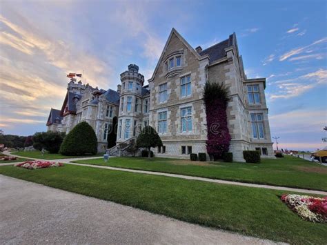 Scenic View Of Palacio De La Magdalena Palace In Santander Spain On