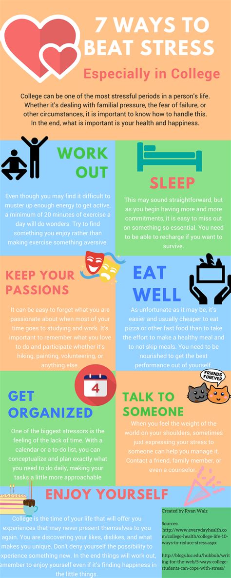 Stress Tips For College Students Infographic Ryan Medium