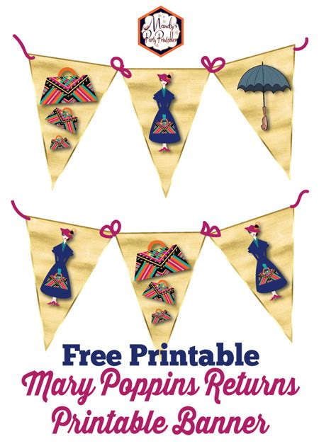 Mary Poppins Returns Party Free Printable Banner Mandy S Party Printables