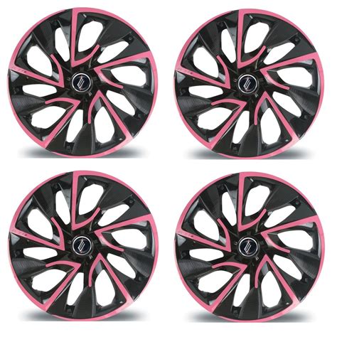 Jogo 4 Calotas Esportiva Aro 14 Preta Rosa Modelo DS4 4115 Shopee