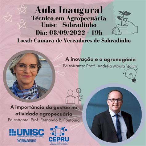 Unisc Sobradinho Promove Aula Inaugural Do Curso De T Cnico Em Agropecu Ria