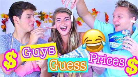 Guys Guess Price Of Girly Items Tampons Makeup And More Youtube