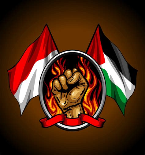 Indonesian And Palestinian Flag 11229991 Vector Art At Vecteezy