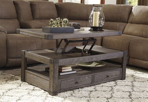 Burladen Grayish Brown Rectangular Lift Top Cocktail Table From Ashley