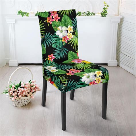 Hibiscus Hawaiian Flower Tropical Dining Chair Slipcover Slipcovers