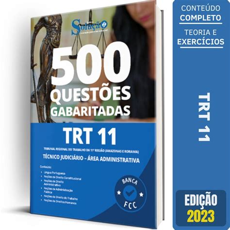 Caderno Questões trt 11 2023 Téc Jud Adm 500 Qst em Promoção