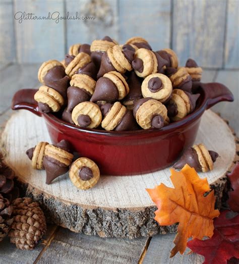 Autumn Acorn Cookies - Glitter and Goulash