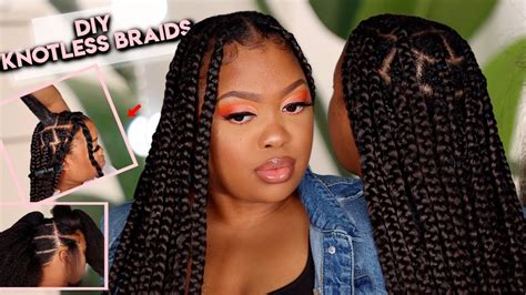 Diy Knotless Braids Beginner Friendly Detailed Youtube