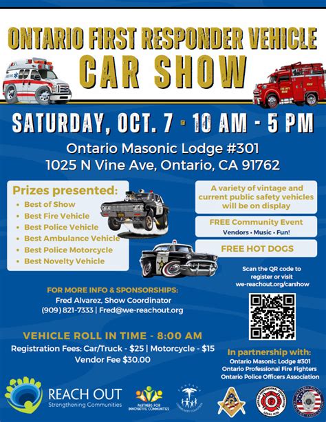 Ontario First Responders Car Show | 2023 | Ontario, California, Ontario ...