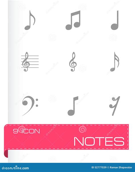 Vector Black Notes Icons Set Stock Vector Illustration Of Silhouette