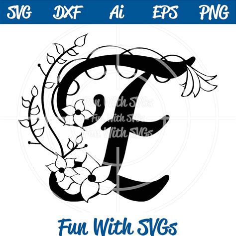 Letter E Monogram, Alphabet Monograms, Monogram SVG, SVG Files, Silhouette and Cricut Cut Files ...