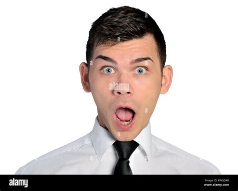 Isolated Business Man Shocked Face Stock Photo Alamy