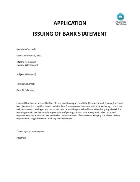 Kostenloses Bank Statement Request