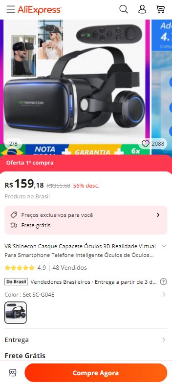 Capacete Culos D Realidade Virtual Vr Shinecon Canaltech Ofertas