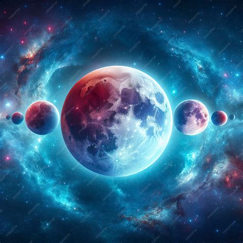 Premium Photo Super Blue Bloody Moon In The Galaxy Background