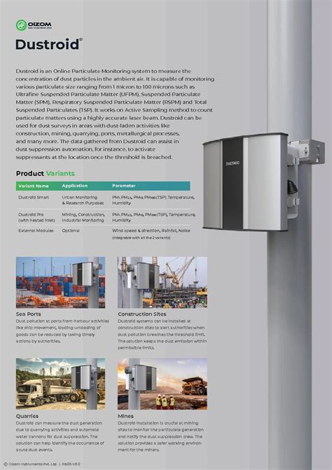 Dustroid Is A Continuous Air Particulate Monitoring Oizom Air