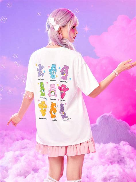 Romwe X Care Bears Camiseta Con Dise O De Oso Gr Fico De Dibujos