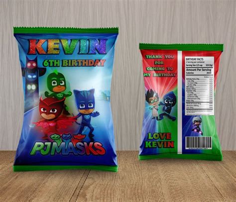 Pj Masks Chip Bags Pj Masks Birthday Chip Bags Pj Masks Party Chip